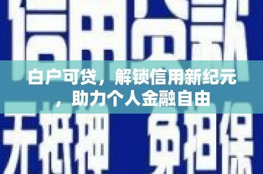 溆浦白户可贷，解锁信用新纪元，助力个人金融自由