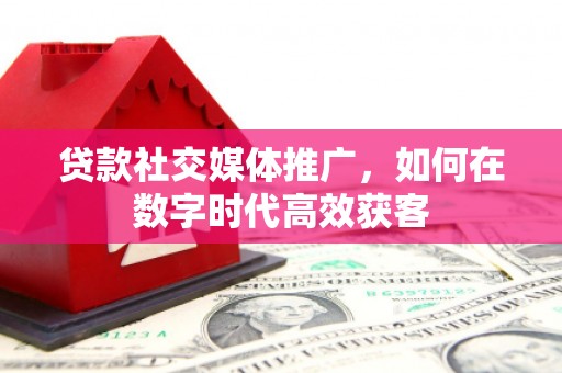 溆浦贷款社交媒体推广，如何在数字时代高效获客