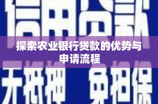 溆浦探索农业银行贷款的优势与申请流程