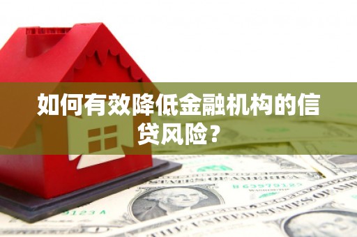 溆浦如何有效降低金融机构的信贷风险？