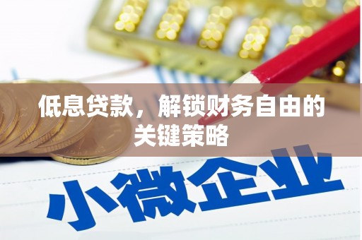 溆浦低息贷款，解锁财务自由的关键策略