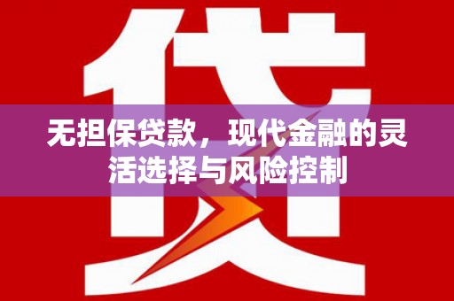 溆浦无担保贷款，现代金融的灵活选择与风险控制