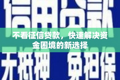溆浦不看征信贷款，快速解决资金困境的新选择