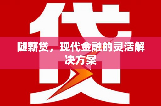 溆浦随薪贷，现代金融的灵活解决方案