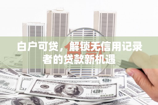 溆浦白户可贷，解锁无信用记录者的贷款新机遇