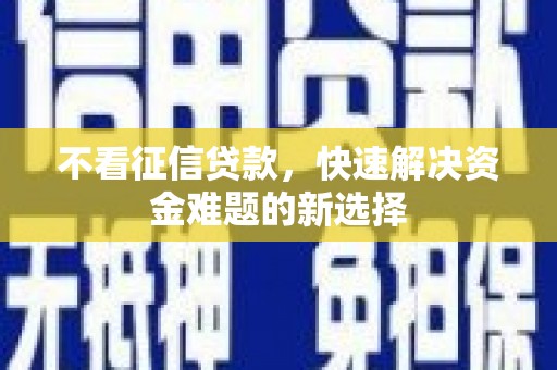 溆浦不看征信贷款，快速解决资金难题的新选择