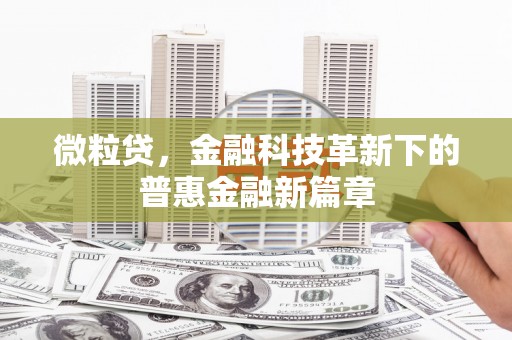 溆浦微粒贷，金融科技革新下的普惠金融新篇章