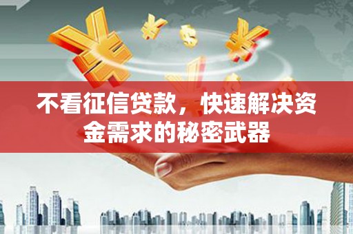 溆浦不看征信贷款，快速解决资金需求的秘密武器