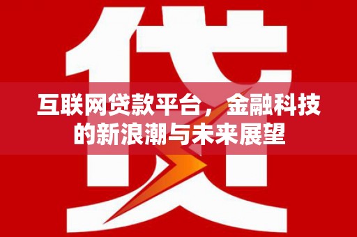 溆浦互联网贷款平台，金融科技的新浪潮与未来展望