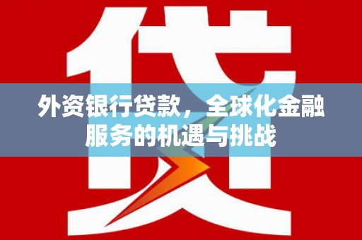 溆浦外资银行贷款，全球化金融服务的机遇与挑战
