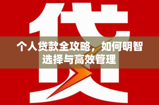 溆浦个人贷款全攻略，如何明智选择与高效管理