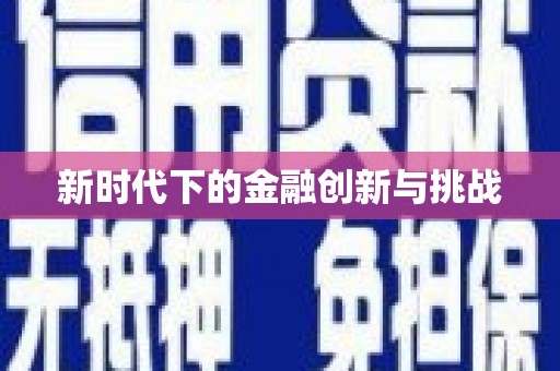 溆浦新时代下的金融创新与挑战