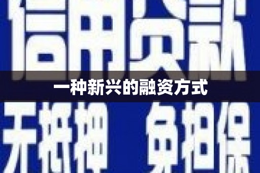 溆浦一种新兴的融资方式