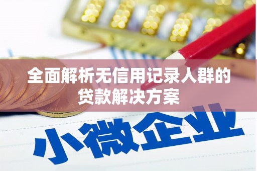 溆浦全面解析无信用记录人群的贷款解决方案
