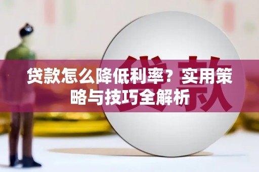 溆浦贷款怎么降低利率？实用策略与技巧全解析